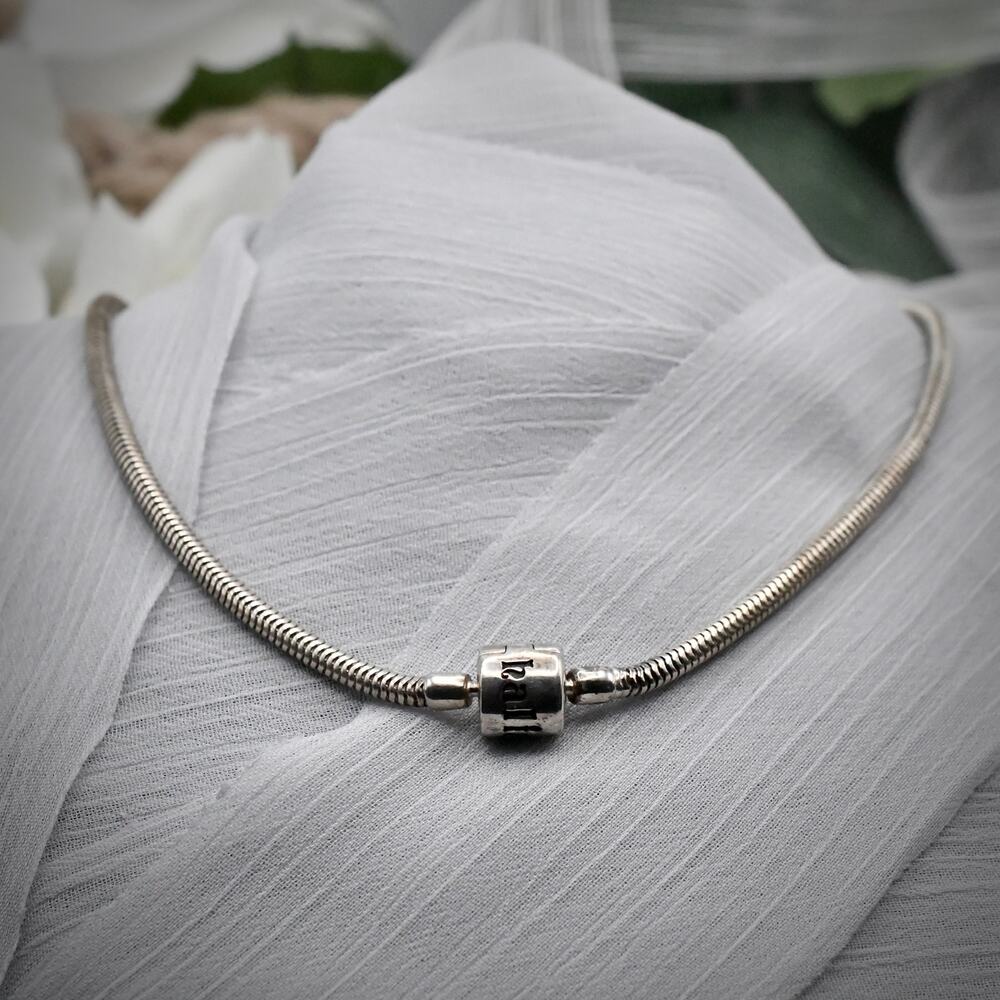 Halia 925 Sterling Silver Snake Chain Charm Starter Diamond Clasp 18" 17.8g - Picture 6 of 6